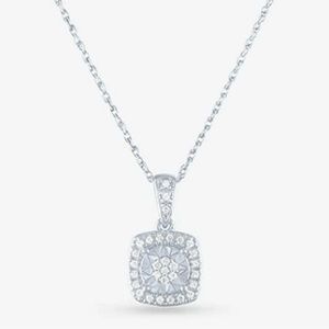 Yes, Please! 1/10 CT. T.W. Genuine Diamond Sterling Silver Pendant Necklace